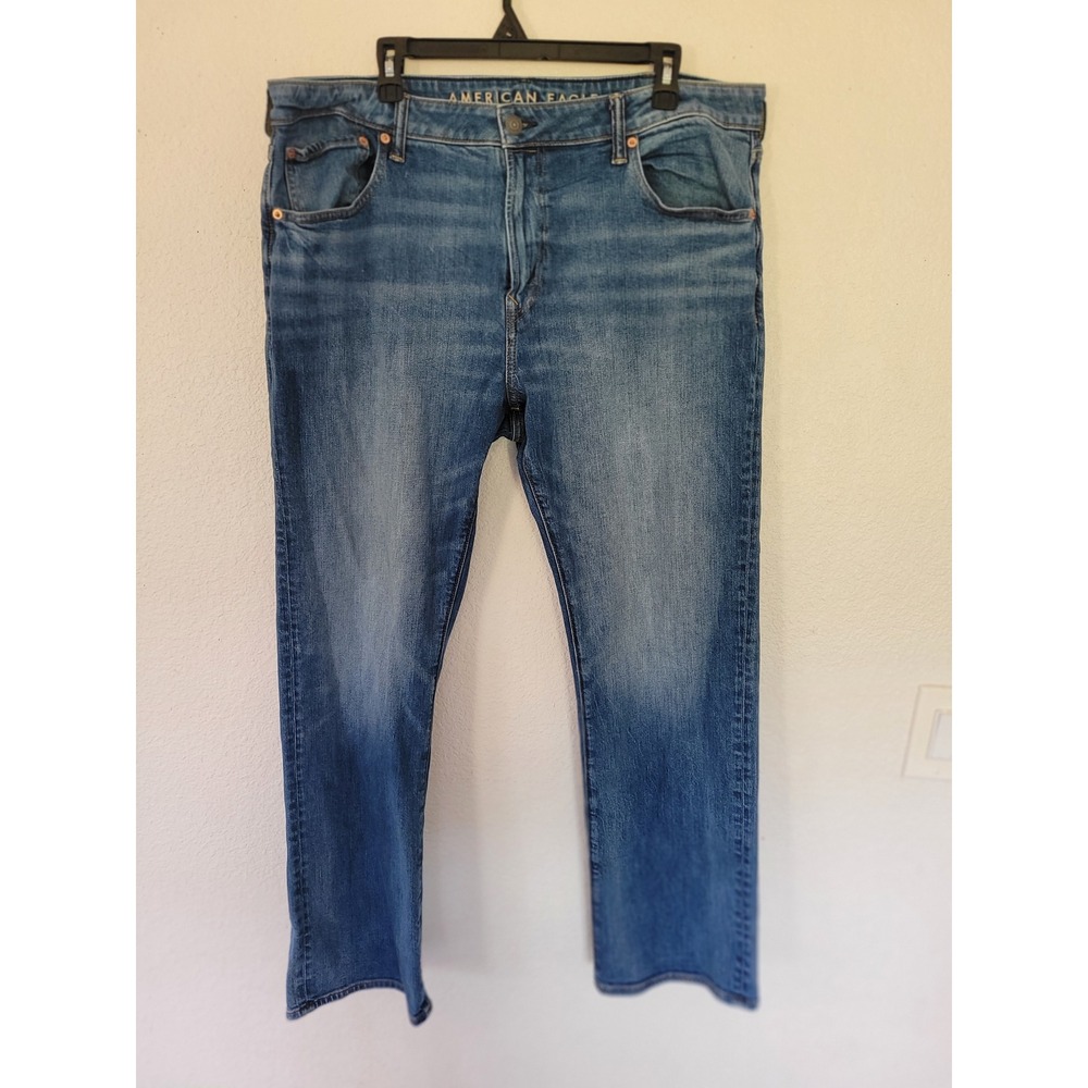American Eagle Mens Original Bootcut Jeans Medium Wash Blue 38x32 Denim #19